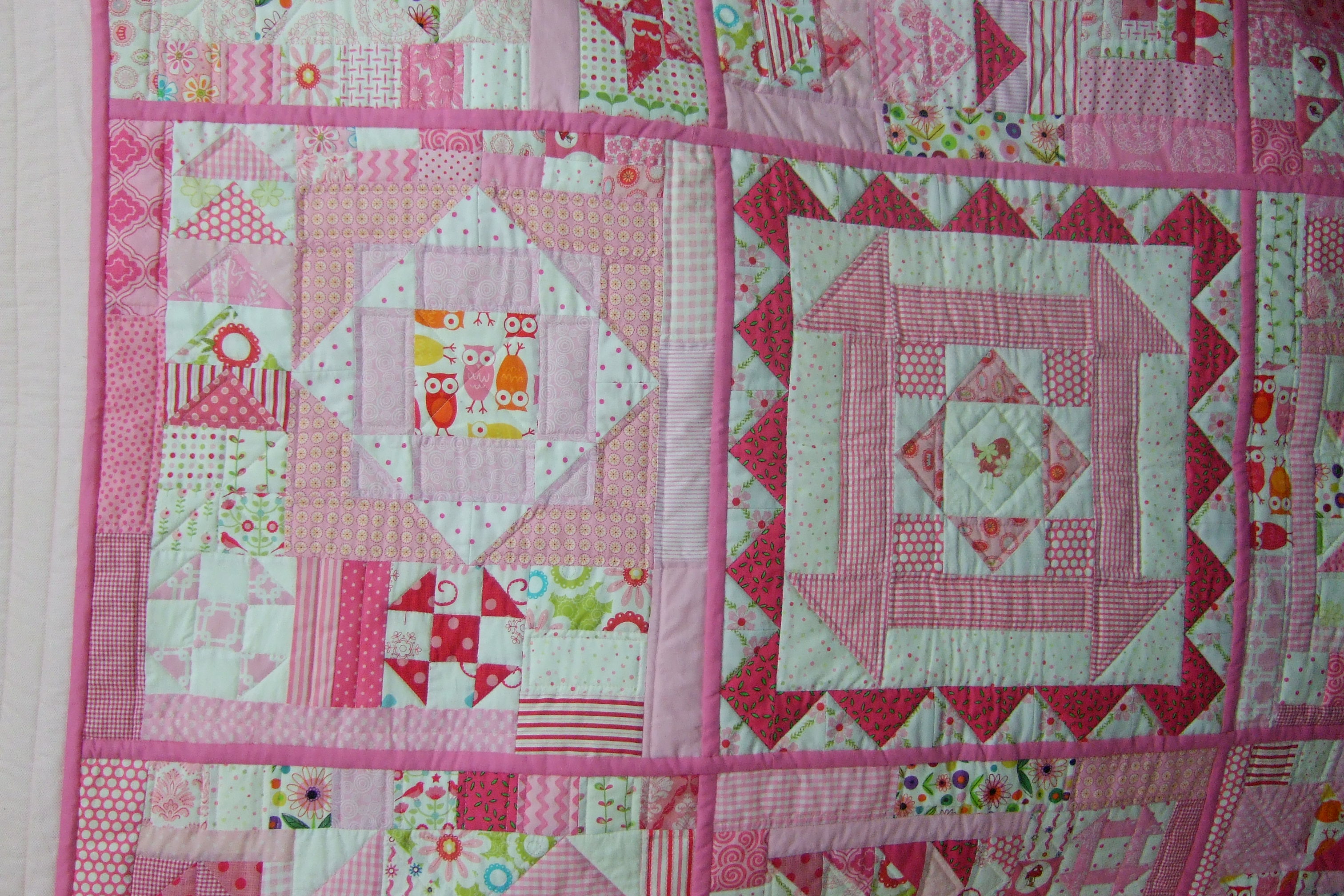 Anya's quilt, belinda's pink hopscotch, Kaye's green Moody Blues 008